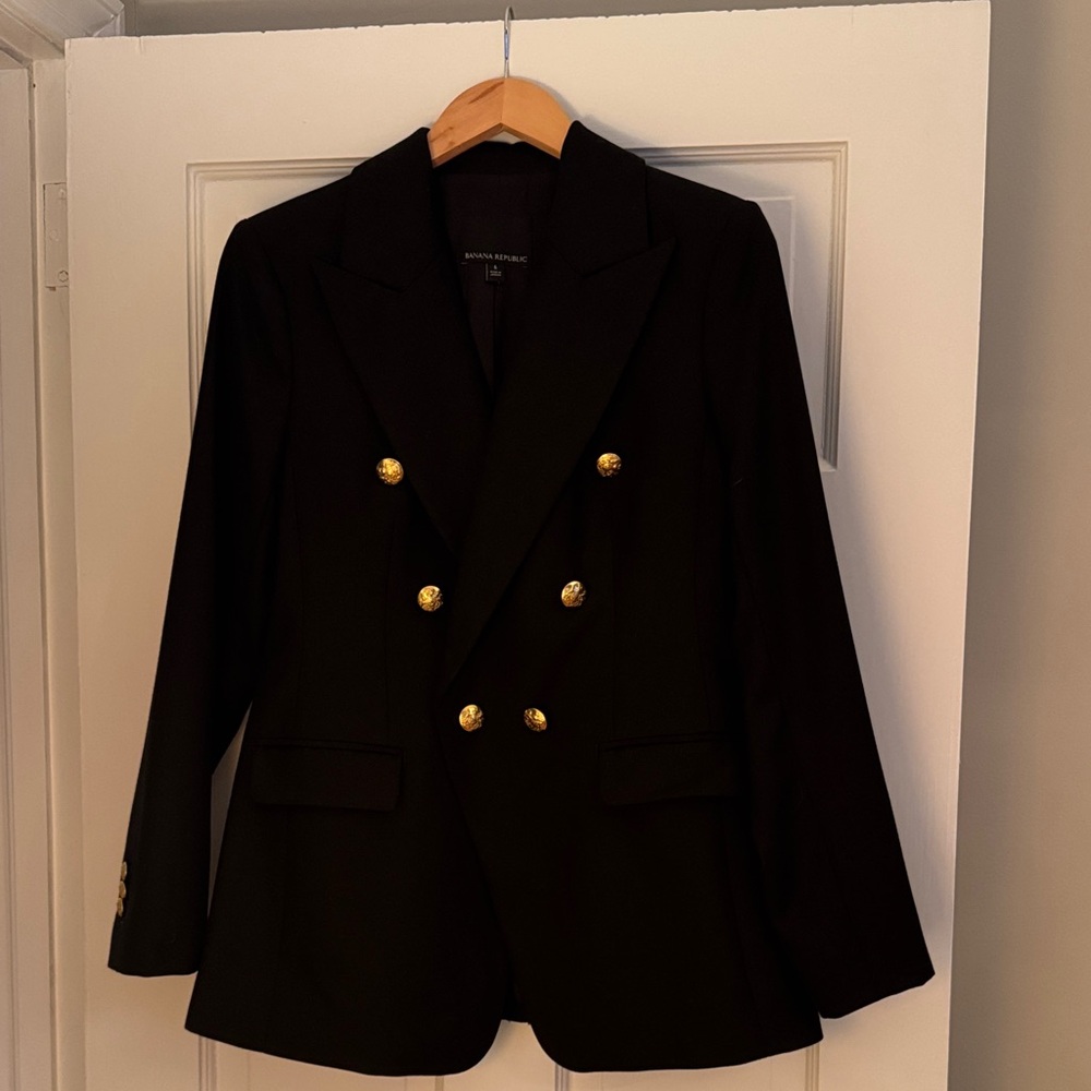 Banana Republic Black Blazer with Gold Buttons